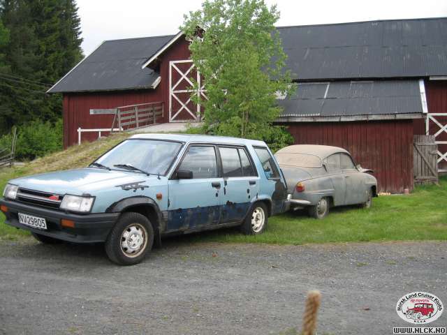 Brukte Skabben for å dra ut Saaben, 1967 m V4èr,  Saaben er levert mens Skabben er leveringsklar nå..